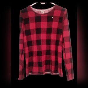 Women's Lucky Brand Red & Black Buffalo Plaid Holiday Pajama Set, Sz M